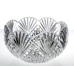Rare Gerry Daly Signed Crystal Cut Glass Kinsale Scalloped Bowl 8.5x6in 4lbs