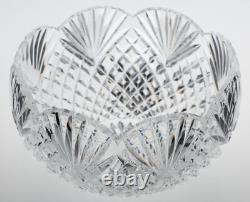 Rare Gerry Daly Signed Crystal Cut Glass Kinsale Scalloped Bowl 8.5x6in 4lbs
