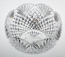 Rare Gerry Daly Signed Crystal Cut Glass Kinsale Scalloped Bowl 8.5x6in 4lbs