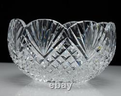 Rare Gerry Daly Signed Crystal Cut Glass Kinsale Scalloped Bowl 8.5x6in 4lbs