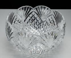 Rare Gerry Daly Signed Crystal Cut Glass Kinsale Scalloped Bowl 8.5x6in 4lbs