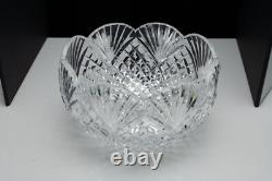 Rare Gerry Daly Signed Crystal Cut Glass Kinsale Scalloped Bowl 8.5x6in 4lbs