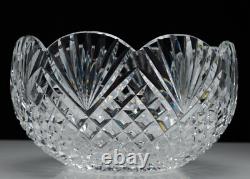 Rare Gerry Daly Signed Crystal Cut Glass Kinsale Scalloped Bowl 8.5x6in 4lbs