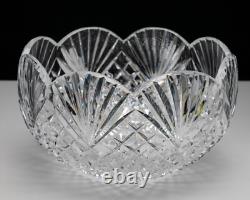 Rare Gerry Daly Signed Crystal Cut Glass Kinsale Scalloped Bowl 8.5x6in 4lbs