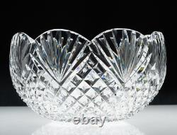 Rare Gerry Daly Signed Crystal Cut Glass Kinsale Scalloped Bowl 8.5x6in 4lbs