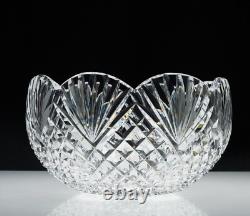 Rare Gerry Daly Signed Crystal Cut Glass Kinsale Scalloped Bowl 8.5x6in 4lbs