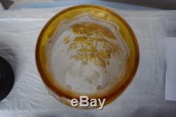 Rare Handel Cameo Acid Etched Art Glass Vase Handel Lamp Artist Signed Parlow