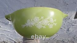 Rare Htf Pyrex Lime Butterfly Gold Bouquet Cinderella Bowl 443 Sample Prototype