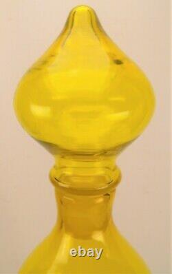 Rare Husted Blenko 588 Yellow Glass MCM Floor Rocket Decanter Bottle 31