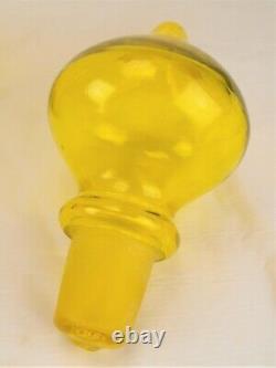 Rare Husted Blenko 588 Yellow Glass MCM Floor Rocket Decanter Bottle 31