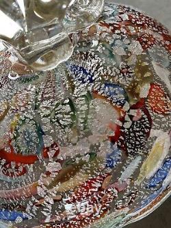 Rare Large Vintage Murano Tutti Frutti Italian Art Glass Bowl Dino Martens Avem