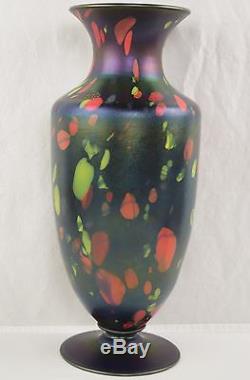 Rare Massive Fenton Art Glass Mosaic Off Hand Vase with Original Sticker 15 7/8