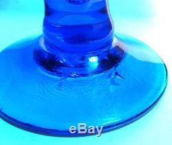 Rare Mid Century Modern Blenko Husted 6212L Art Glass Turquoise Blue Decanter