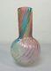 Rare Mt. Washington RAINBOW Art Glass Bud Vase, Swirl Design, c. 1880