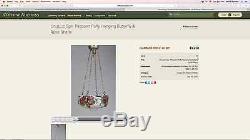 Rare PAIRPOINT PUFFY Glass Hanging Lamp with BUTTERFLIES and ROSES