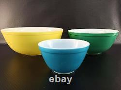 Rare Pyrex Primary Colors Nesting Mixing Vintage Bowls #400