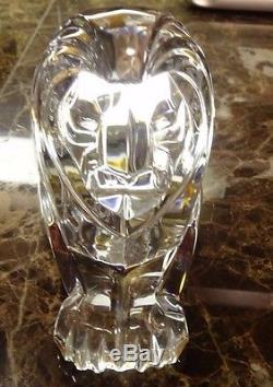 Rare Signed STEUBEN ART GLASS LION SCULPTURE Figurine MGM