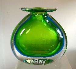 Rare Vintage Blenko Glass Sommerso Vase Signed Joel Myers Rare