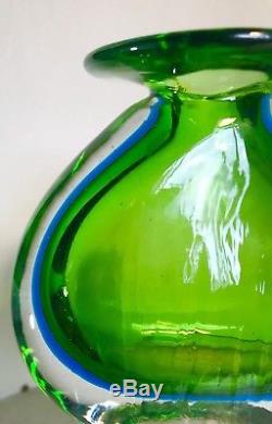 Rare Vintage Blenko Glass Sommerso Vase Signed Joel Myers Rare