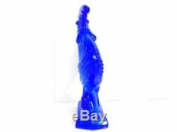 Rare Vintage Fenton Art Glass Periwinkle Blue Chanticleer 10 Rooster
