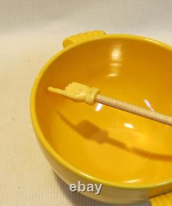 Rare Vintage Fiesta Yellow Covered Onion Soup Bowl No LID Nice