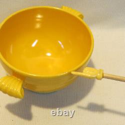 Rare Vintage Fiesta Yellow Covered Onion Soup Bowl No LID Nice