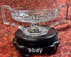 Rare Vintage Heisey Greek Key Clear Glass Compote 8 X 3
