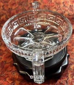 Rare Vintage Heisey Greek Key Clear Glass Compote 8 X 3