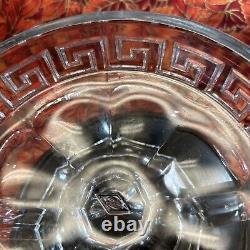 Rare Vintage Heisey Greek Key Clear Glass Compote 8 X 3