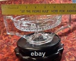 Rare Vintage Heisey Greek Key Clear Glass Compote 8 X 3