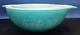 Rare Vintage PYREX Amish Butterprint Cinderella Nesting Mixing Bowls Set 3 Teal