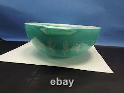 Rare Vintage PYREX Amish Butterprint Cinderella Nesting Mixing Bowls Set 3 Teal