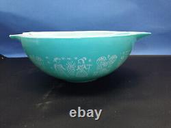 Rare Vintage PYREX Amish Butterprint Cinderella Nesting Mixing Bowls Set 3 Teal