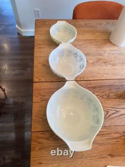 Rare Vintage Pyrex 1957 Black Gooseberry Cinderella Bowl set, GREAT condition