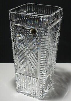 Rare Waterford Crystal Master Cutter 12 Square Vase Made In Ireland