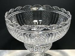 Rare Waterford Crystal Master Cutter 2 Piece Pedestal Punch Bowl Ireland