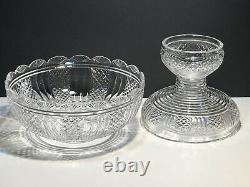 Rare Waterford Crystal Master Cutter 2 Piece Pedestal Punch Bowl Ireland