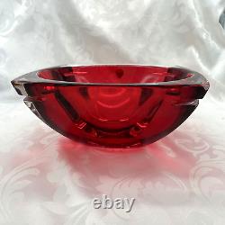 Rare Waterford Ruby Red Metra Square Bowl