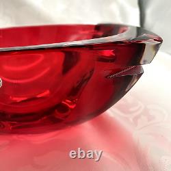 Rare Waterford Ruby Red Metra Square Bowl