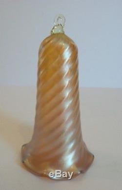 Rare Whimsical Tiffany Favrile Gold Iridescent Art Glass Novelty Smoke Bell