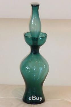 Rare and Huge Blenko Decanter & Stopper By Wayne Husted 20 High