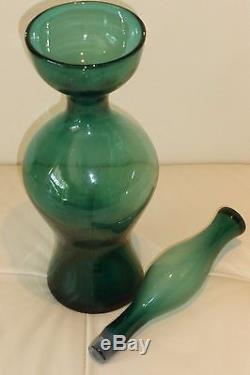 Rare and Huge Blenko Decanter & Stopper By Wayne Husted 20 High