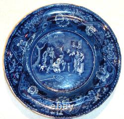 Rare ca. 1820's Clews Cobridge, England Don Quixote Knighthood Flow Blue Bowls