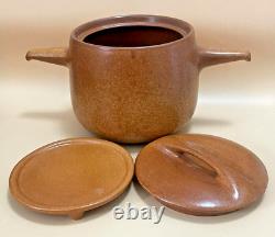 Raymor by Roseville 4 Qt Terra Cotta Handled Bean Pot with Lid and Trivet