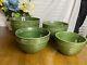 Real Home Stoneware Nesting Mixing Bowl Set Retired Green (4) Bowl Set EUC