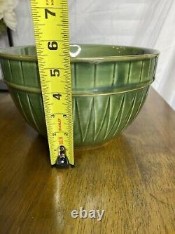 Real Home Stoneware Nesting Mixing Bowl Set Retired Green (4) Bowl Set EUC