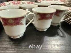 Remington / Spring Garden 43 Pc. Red Sea Fine China Dinnerware Plates Bowls Cups