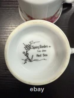 Remington / Spring Garden 43 Pc. Red Sea Fine China Dinnerware Plates Bowls Cups