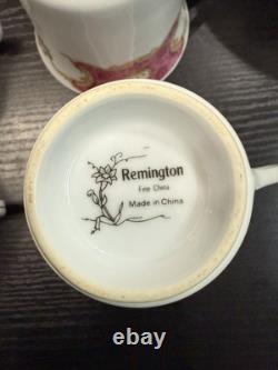 Remington / Spring Garden 43 Pc. Red Sea Fine China Dinnerware Plates Bowls Cups