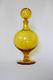Retro Blenko Art Glass 6211 Jonquil Round 15.75 Decanter With Repeating Stopper